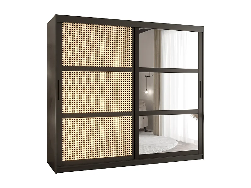 ARMOIRE PLECIONKA 2 À PORTES COULISSANTES 200/200/62 2 Portes (negro)