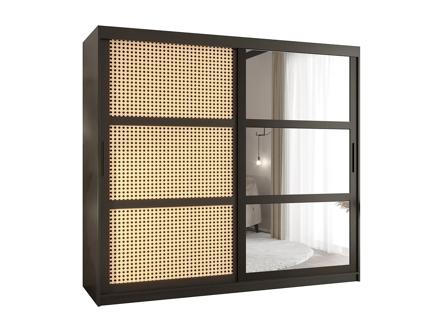 ARMOIRE PLECIONKA 2 À PORTES COULISSANTES 200/200/62 2 Portes (negro)