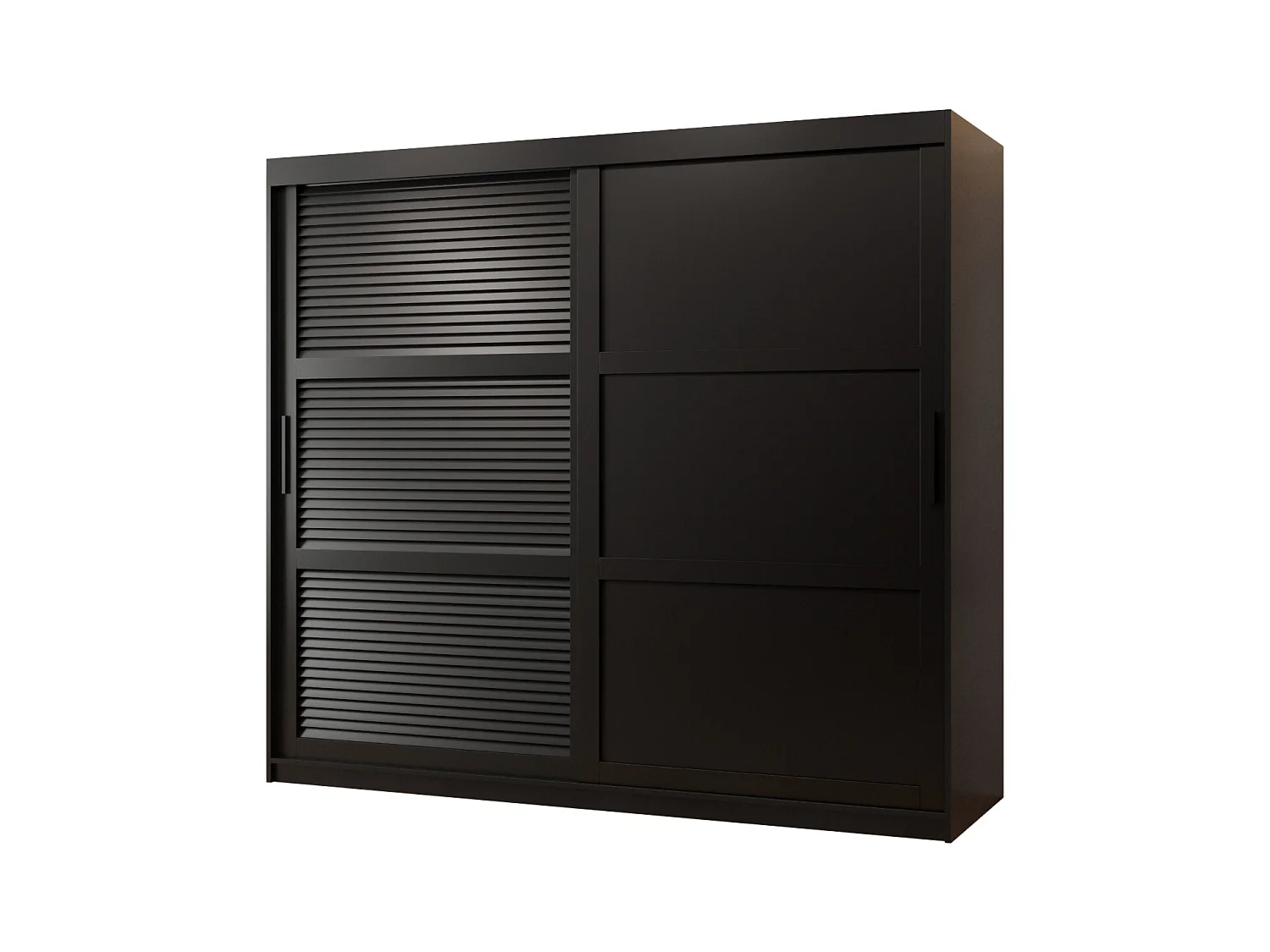 SCHWEBETÜRENSCHRANK ZALUZJA 3 200/200/62 2-türig (Schwarz)