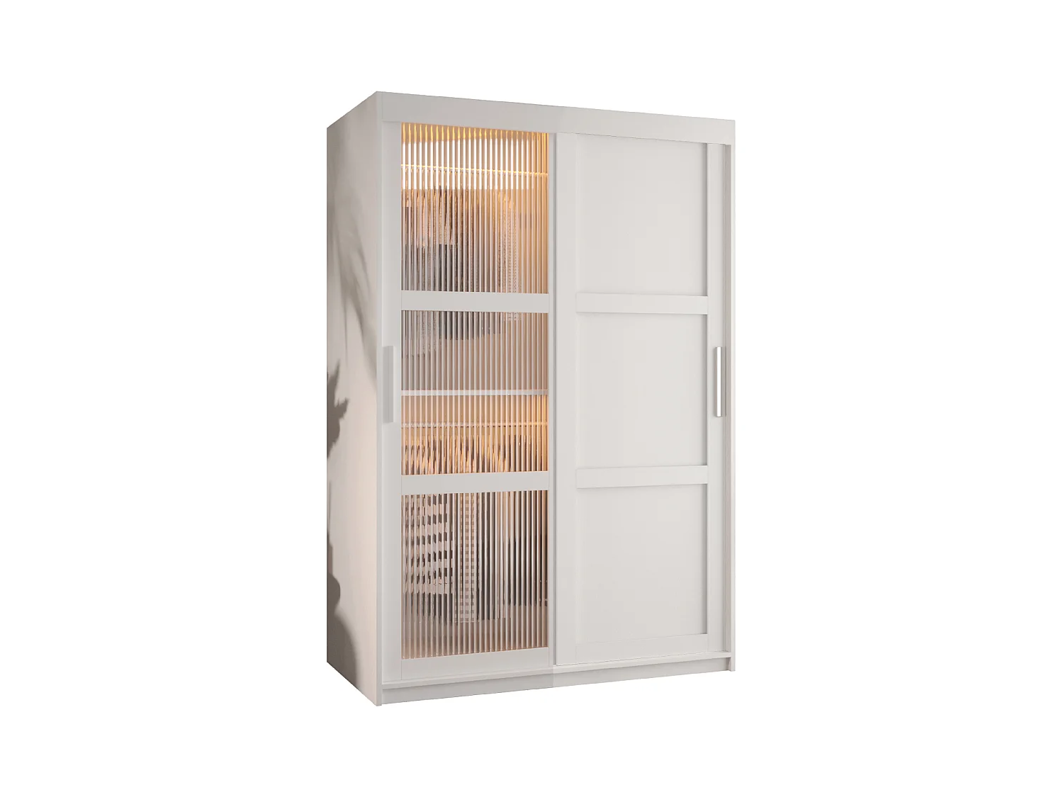 SCHWEBETÜRENSCHRANK FLUTES 3 200/120/62 2-türig (Weiß)