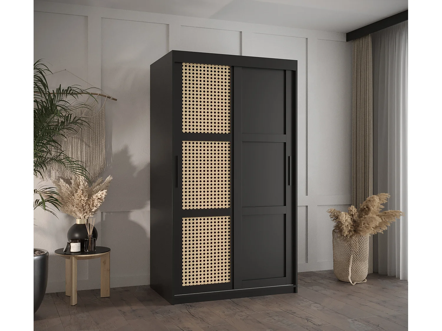 ARMOIRE PLECIONKA 3 À PORTES COULISSANTES 200/100/62 2 Portes (negro)