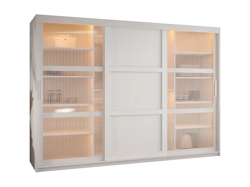 SCHWEBETÜRENSCHRANK FLUTES 3 200/250/62 3-türig (Weiß)