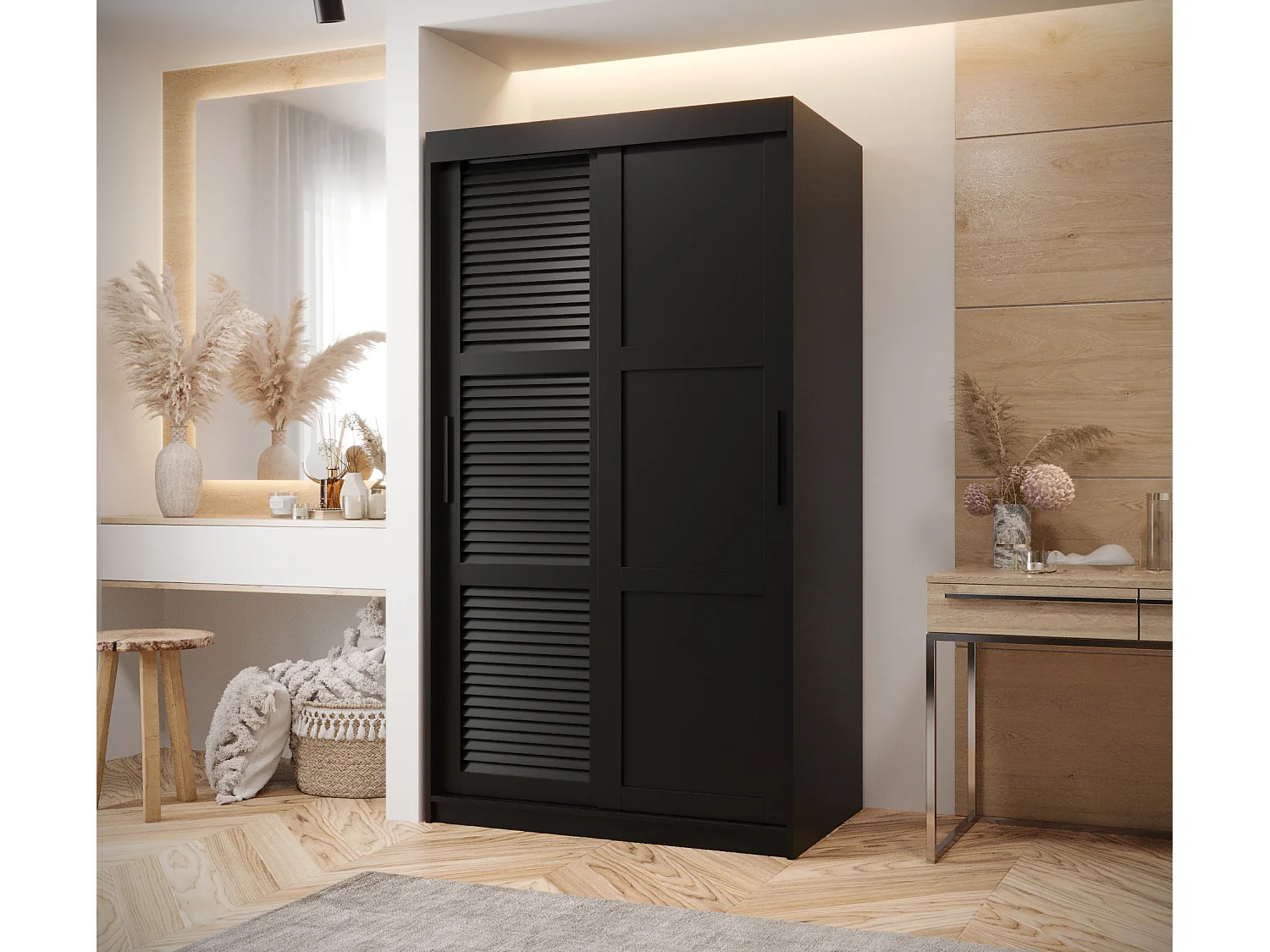 ARMOIRE ZALUZJA 3 À PORTES COULISSANTES 200/100/62 2 Portes (negro)