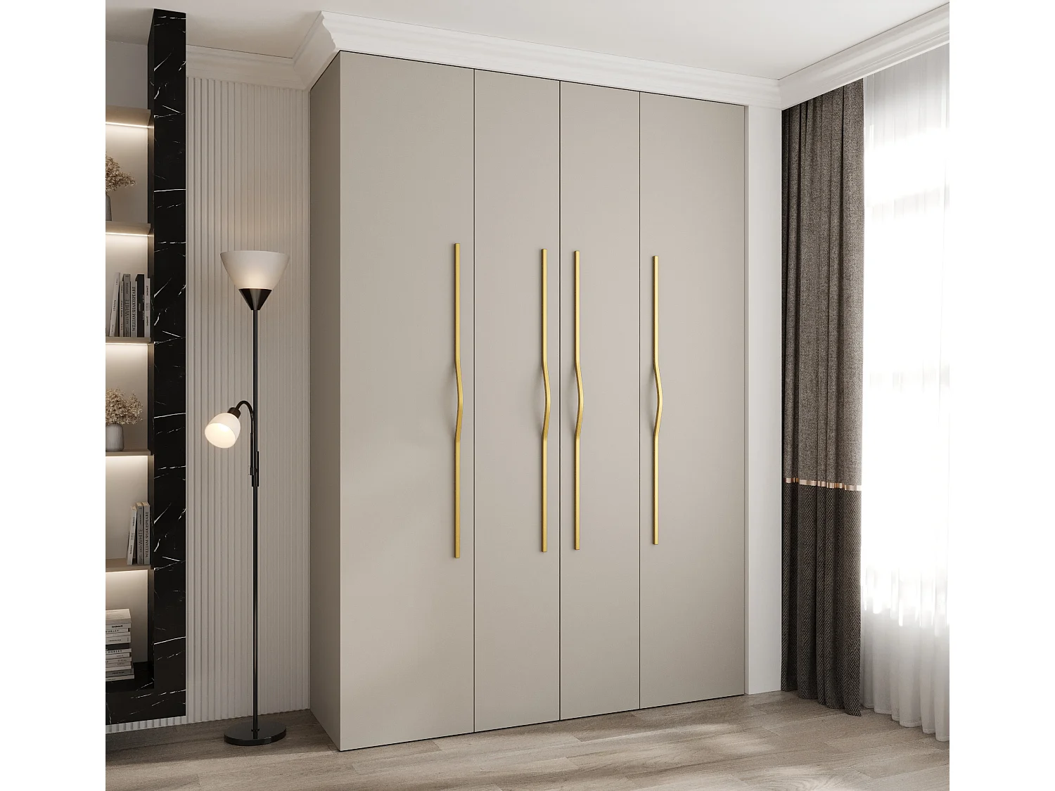 Drehtürenschrank Como 2 245,5/170/40 4-türig (Kaschmir/Gold)