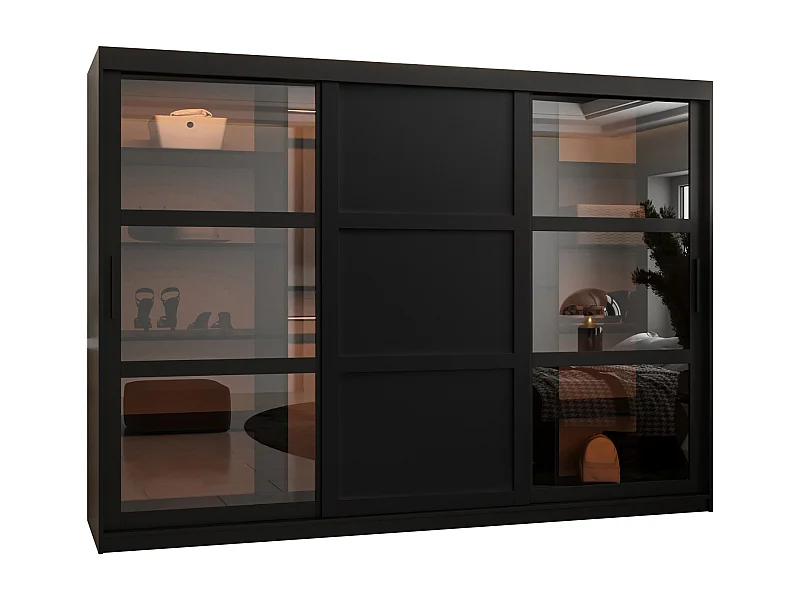 ARMOIRE DOME 3 À PORTES COULISSANTES 200/250/62 3 Portes (negro)