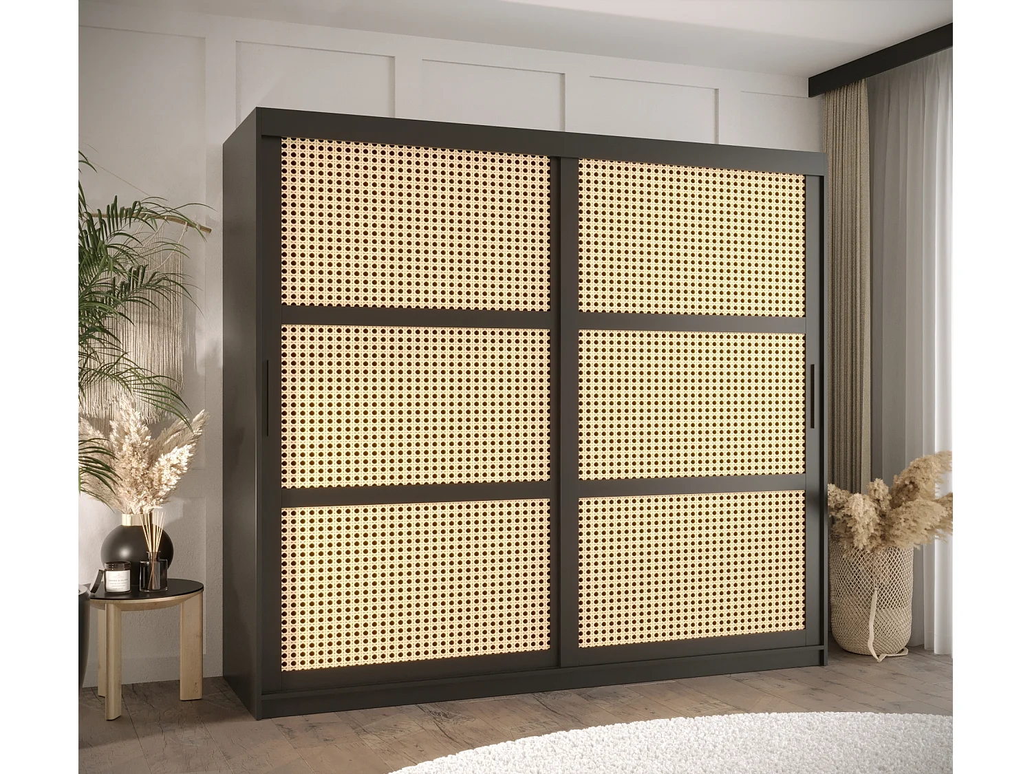 ARMOIRE PLECIONKA À PORTES COULISSANTES  200/200/62 2 Portes (negro)