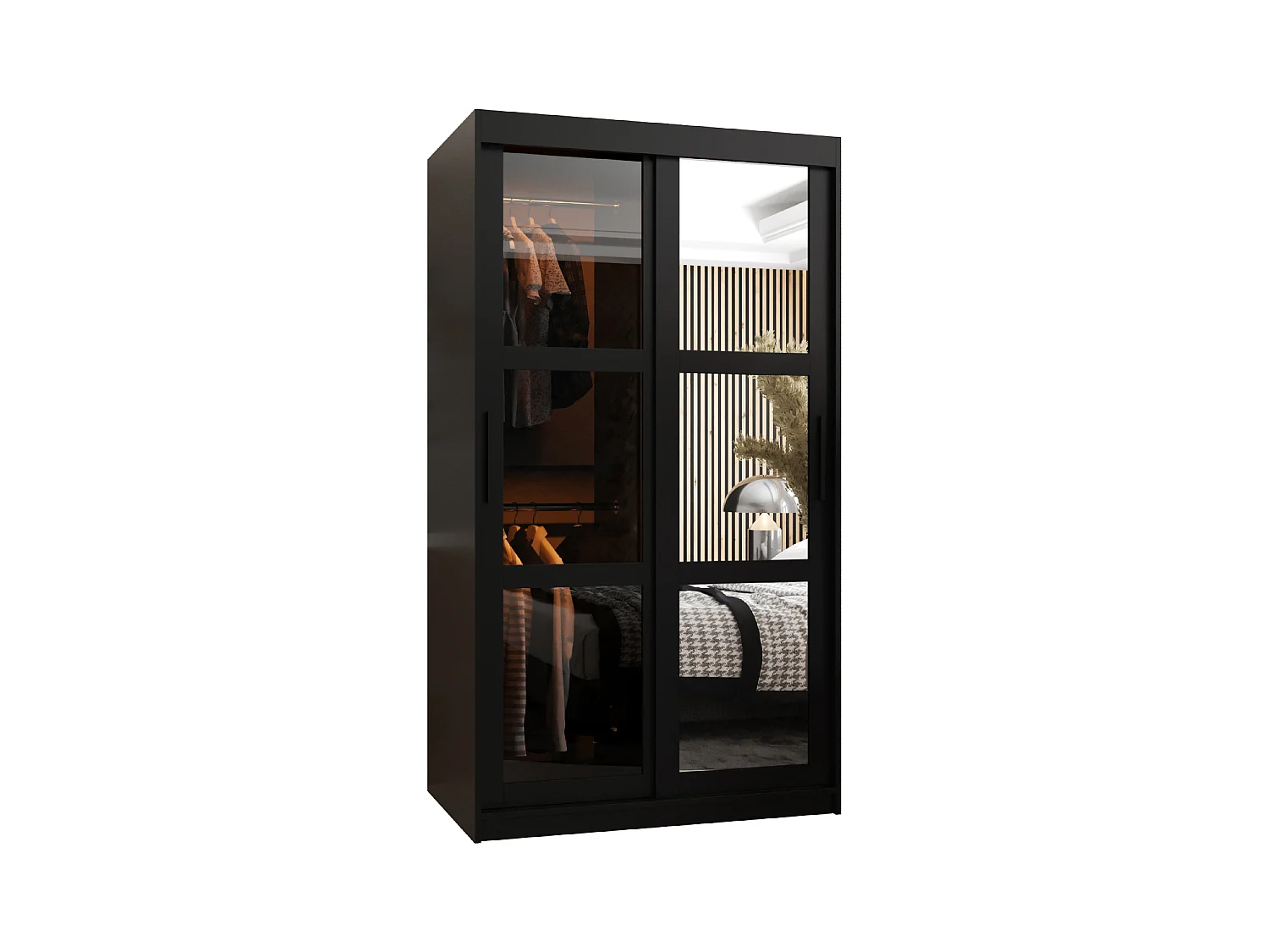 SCHWEBETÜRENSCHRANK DOME 2 200/100/62 2-türig (Schwarz)
