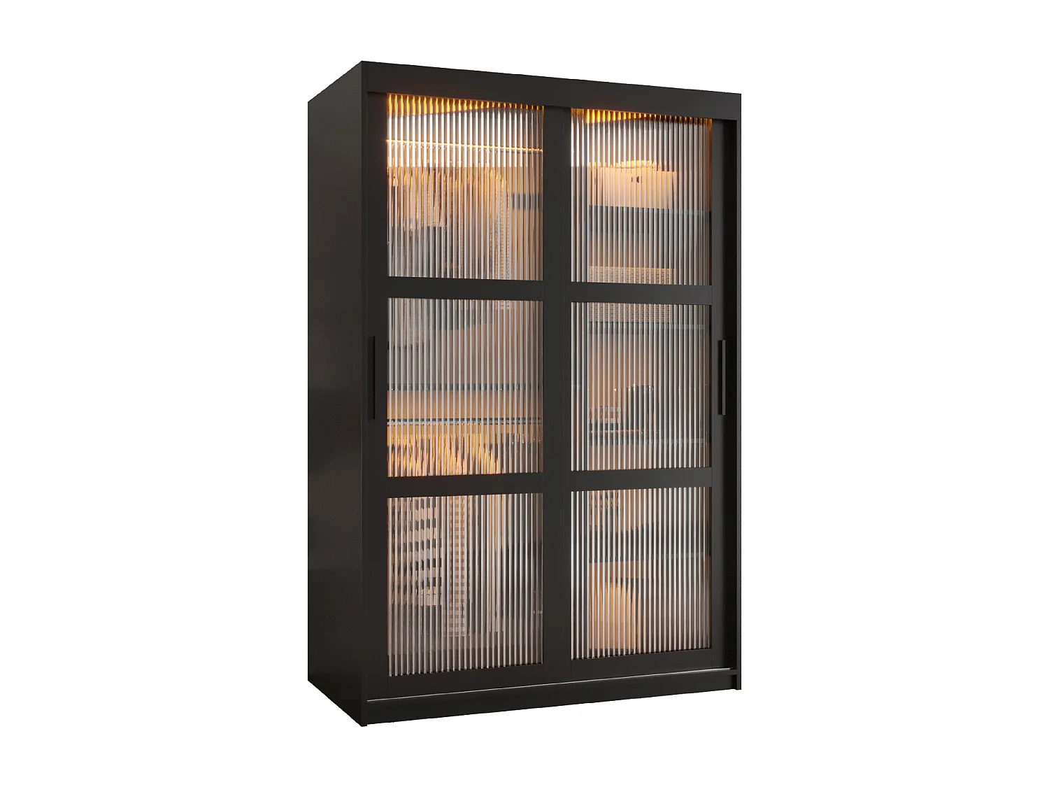 ARMOIRE FLUTES À PORTES COULISSANTES 200/120/62 2 Portes (noir)