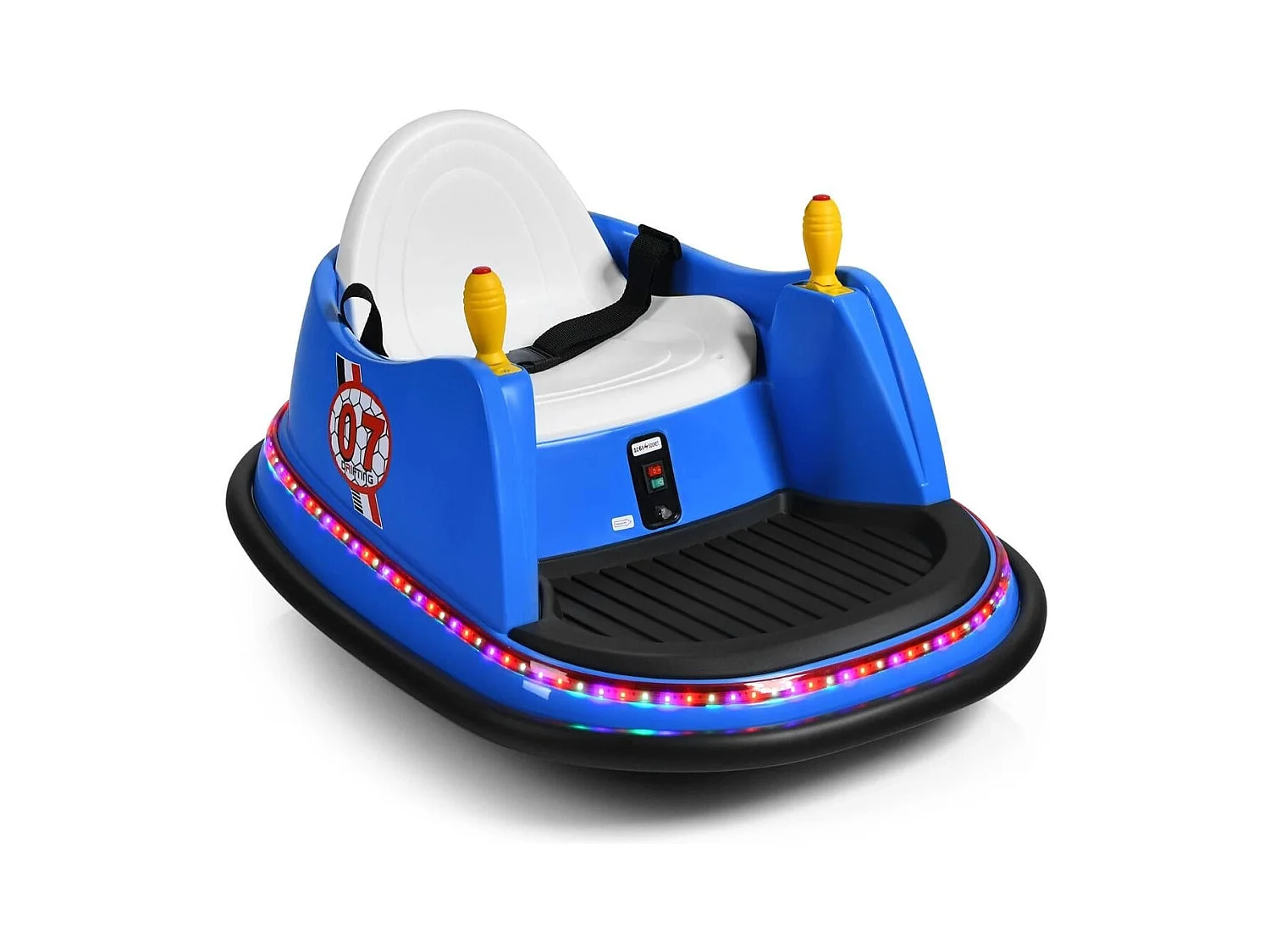 Voiture Auto Tamponneuse Électrique 6V pour Enfants 2-5 Ans avec Télécommande Effet Sonore et Lumineux 57x75x42cm Bleu