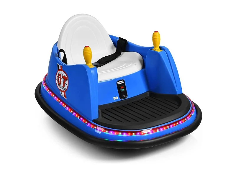 Macchina per autoscontri per bambini con luci colorate, Macchina elettrica autoscontri 6 V con musica Blu marino