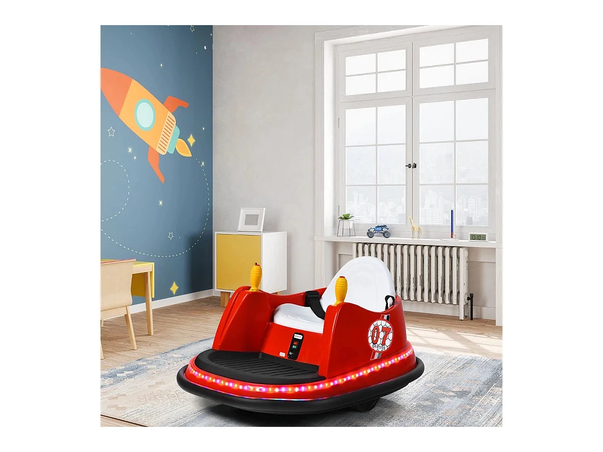 Kinder-Autoscooter 6V elektrischer Autoscooter mit blinkenden Lichtern 57 x 75 x 42 cm Rot