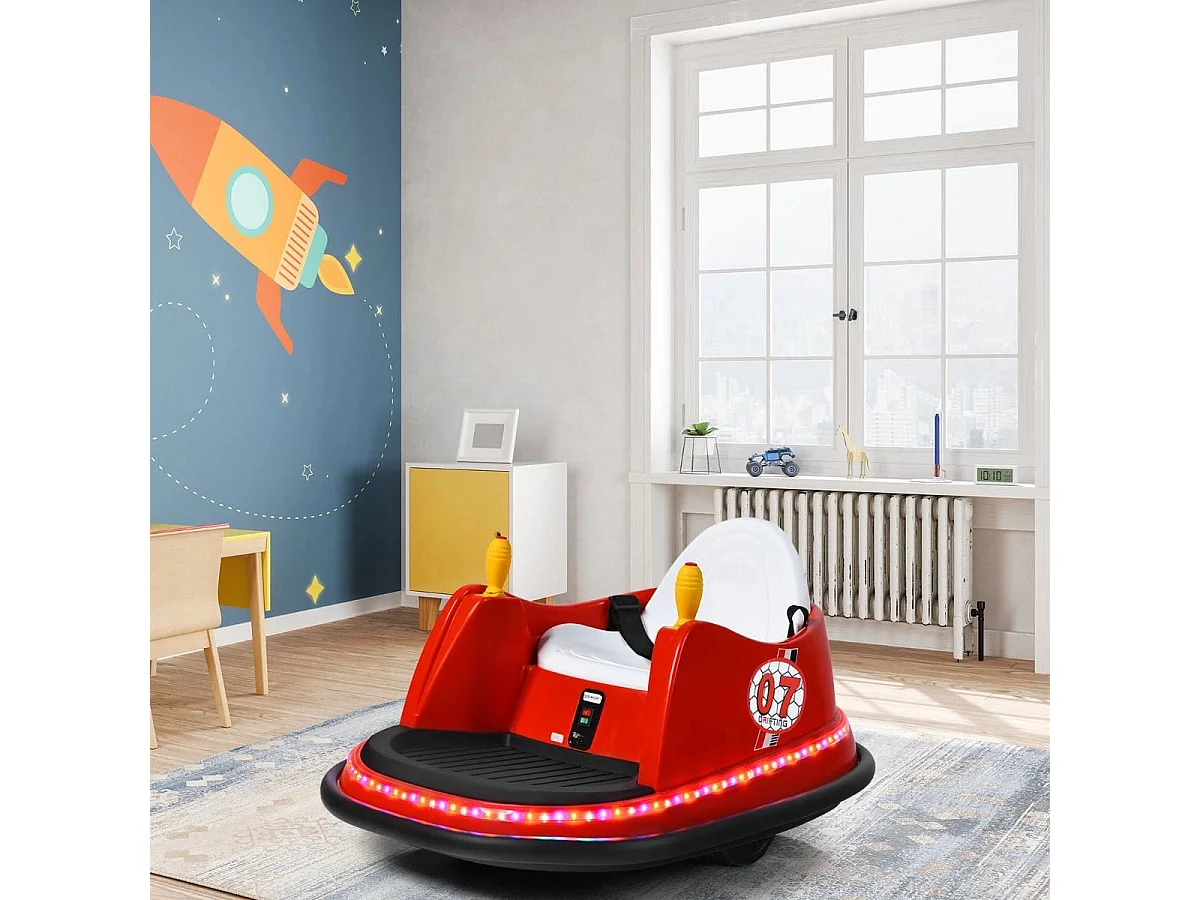 Kinder-Autoscooter 6V elektrischer Autoscooter mit blinkenden Lichtern 57 x 75 x 42 cm Rot