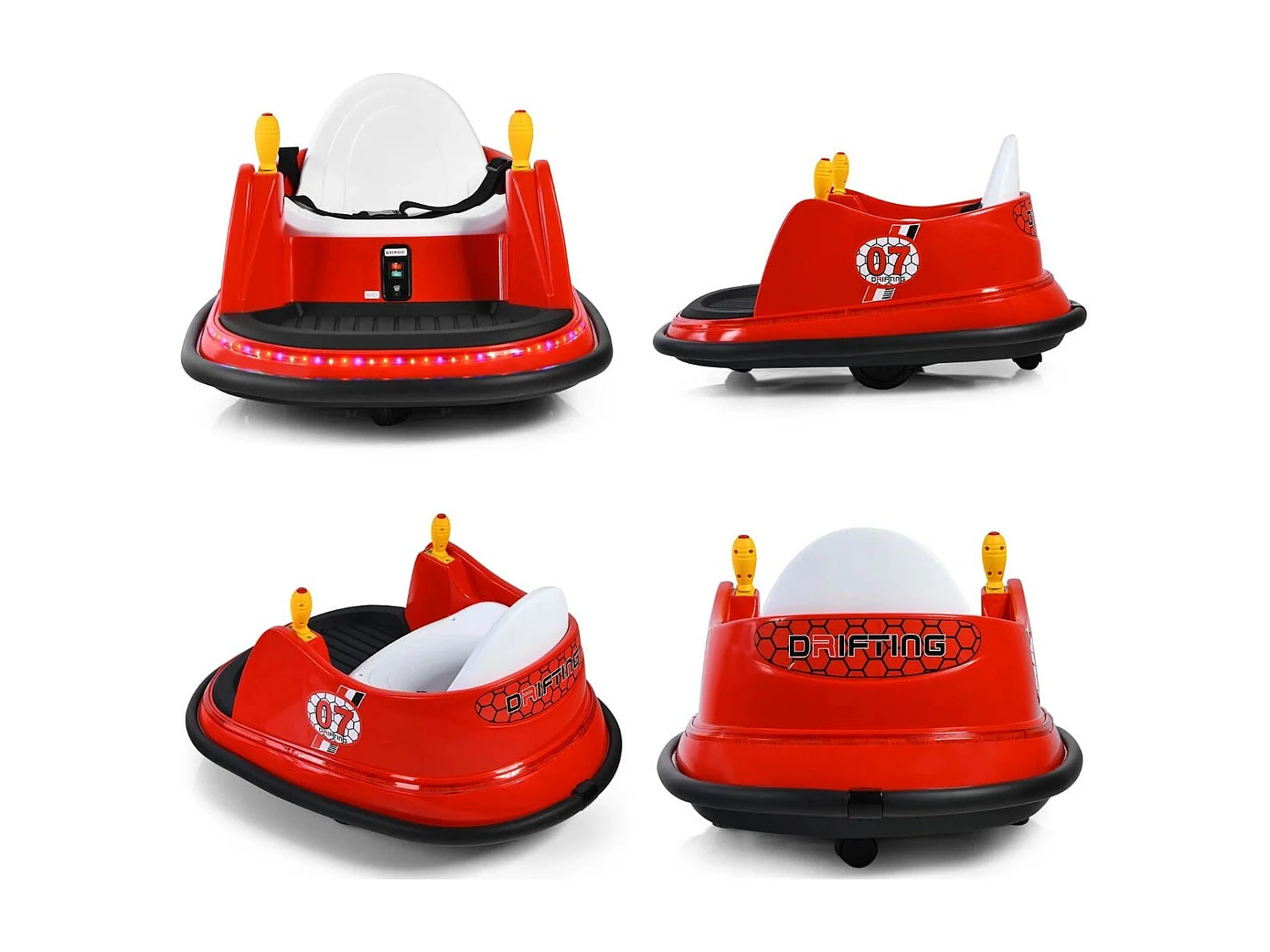 Kinder-Autoscooter 6V elektrischer Autoscooter mit blinkenden Lichtern 57 x 75 x 42 cm Rot