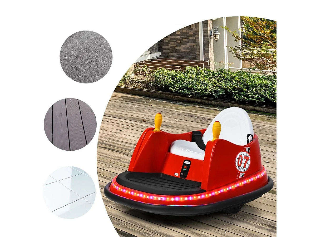 Kinder-Autoscooter 6V elektrischer Autoscooter mit blinkenden Lichtern 57 x 75 x 42 cm Rot