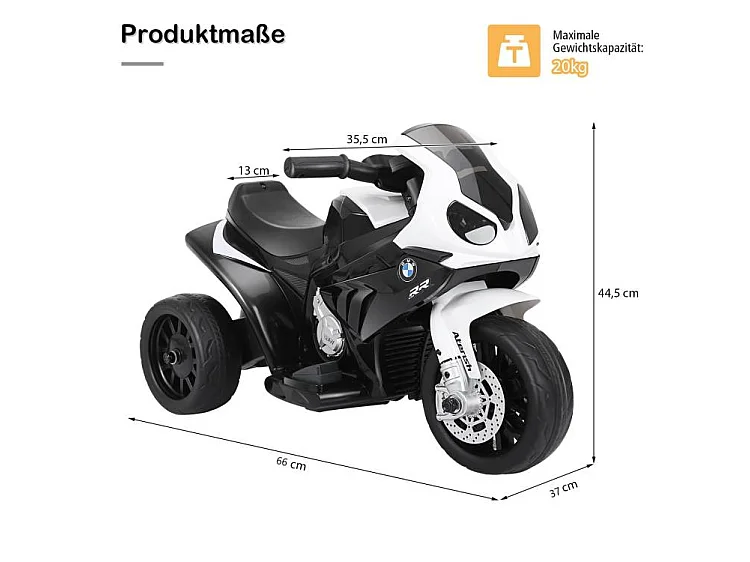 MOTOCYKL ELEKTRYCZNY DLA DZIECI 3-KOŁOWY Z MUZYKĄ