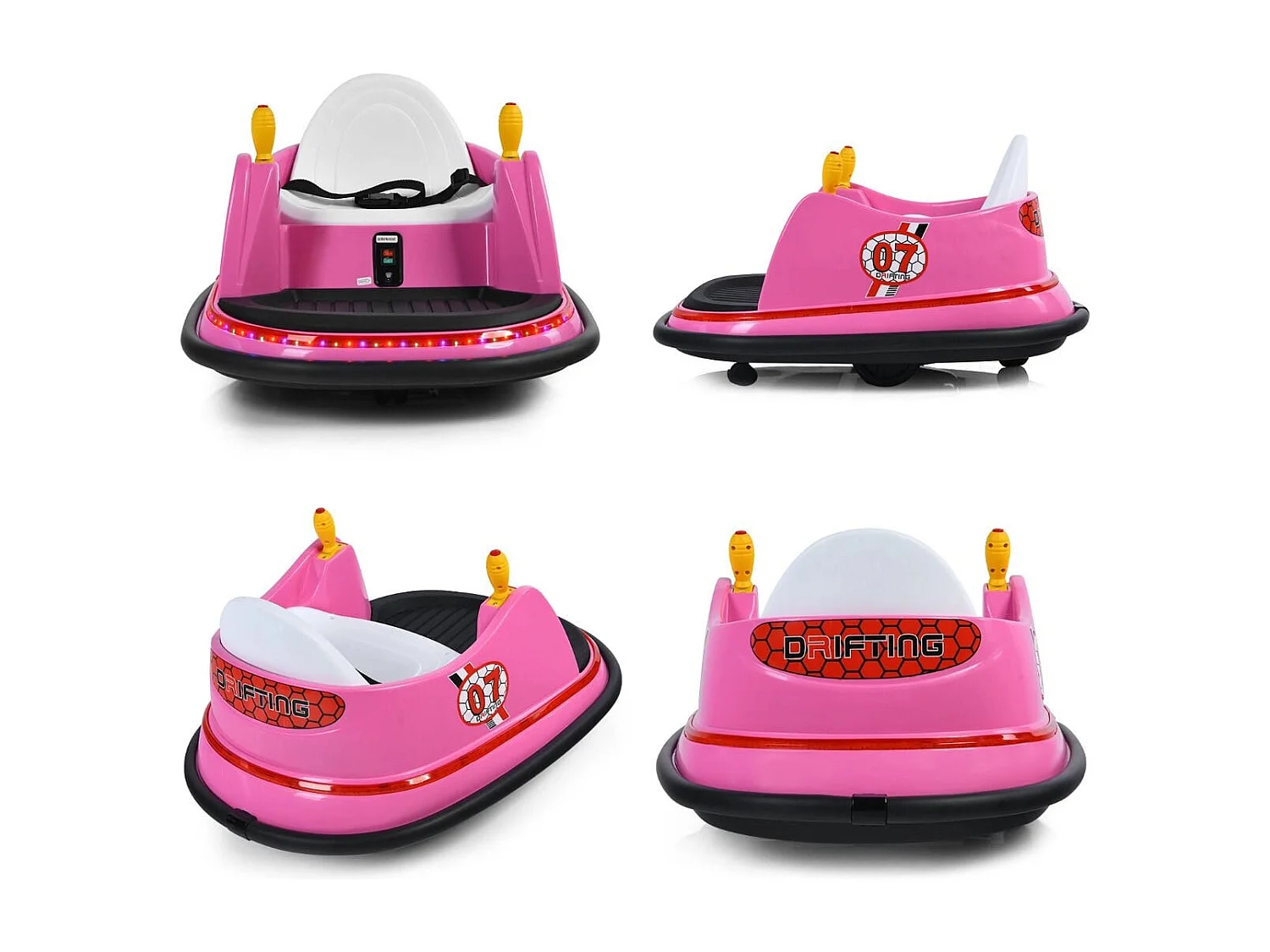 6V Kinder Autoscooter mit Fernbedienung 360-Grad-Wendekreis 57 x 75 x 42 cm Rosa