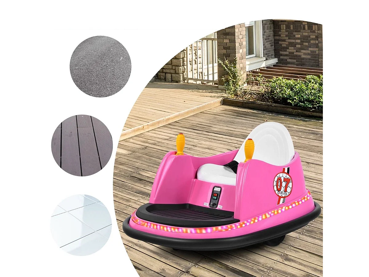 6V Kinder Autoscooter mit Fernbedienung 360-Grad-Wendekreis 57 x 75 x 42 cm Rosa