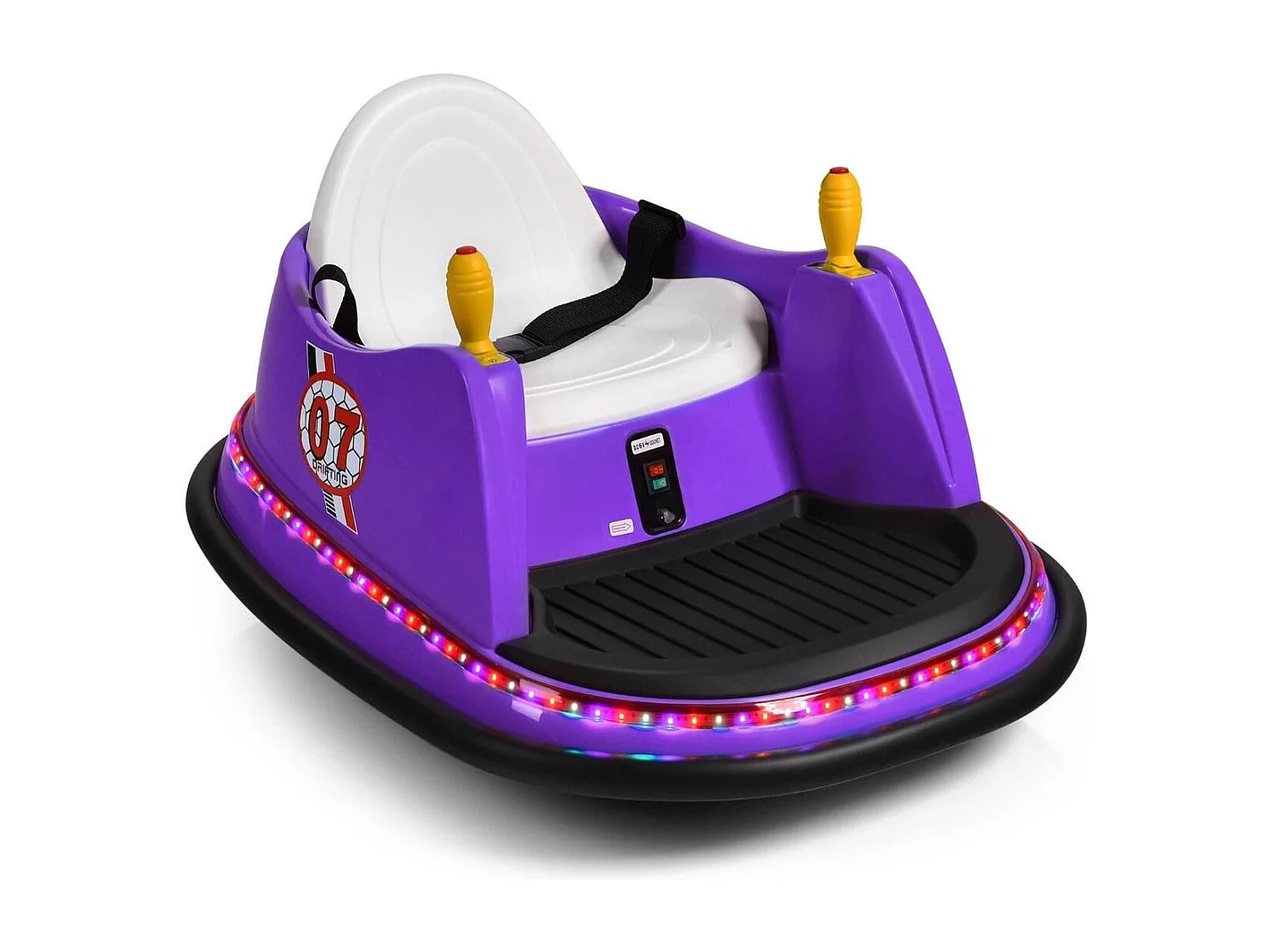 Voiture Auto Tamponneuse Électrique 6V pour Enfants 2-5 Ans avec Télécommande Effet Sonore et Lumineux 57x75x42cm Violet