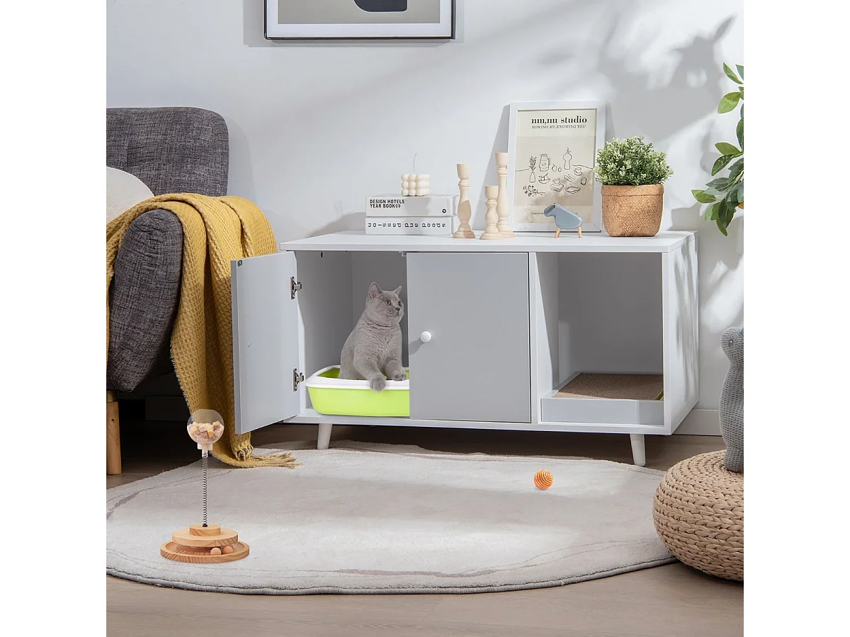 Armadietto per gatti 3 in 1: tiragraffi e casetta per gatti 90 x 50 x 50 cm