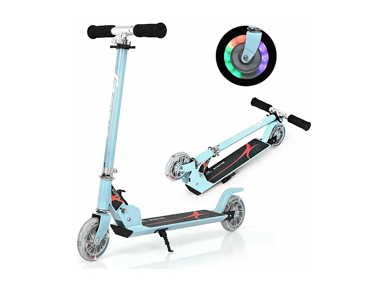 Kinder Roller mit LED Rädern, Kinder Scooter ab 4 Jahre, Cityroller höhenverstellbar, Kinder Kickscooter Tretroller für Junge und Mädchen EB2769
