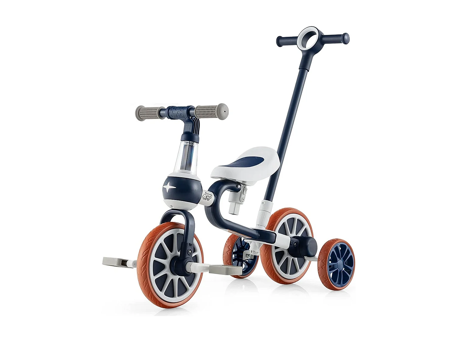 4 in 1 Kinder Dreirad & Laufrad & Balance Bike & Schiebeauto mit verstellbarem Schiebegriff und abnehmbaren Pedalen,für Kinder im Alter von 2-4 Jahren FE32292