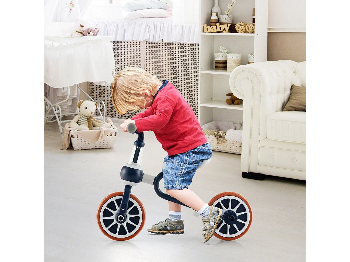 Kinderrad 4-in-1-Vorschulrad mit Eltern-Schiebegriff 37 x 72 x 101 cm Marine