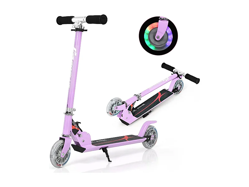 Kinder Roller mit LED Rädern, Kinder Scooter ab 4 Jahre, Cityroller höhenverstellbar, Kinder Kickscooter Tretroller für Junge und Mädchen EB2769