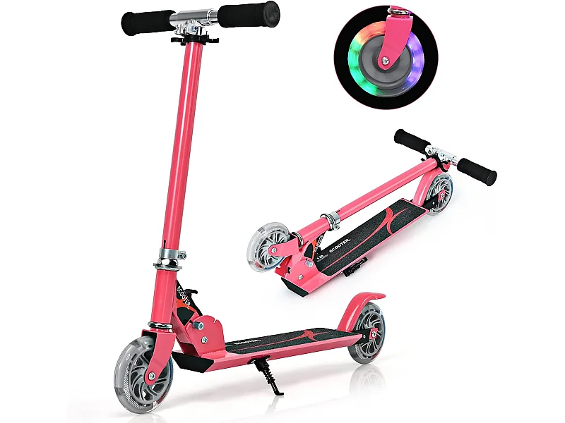 Kinder Roller mit LED Rädern, Kinder Scooter ab 4 Jahre, Cityroller höhenverstellbar, Kinder Kickscooter Tretroller für Junge und Mädchen EB2769