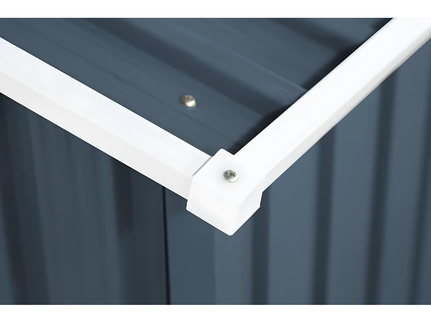 Metall Geraetehaus Gartenhaus Geraeteschuppen Garten Schuppen inkl. Metallfundament 213x130x173cm dunkelgrau