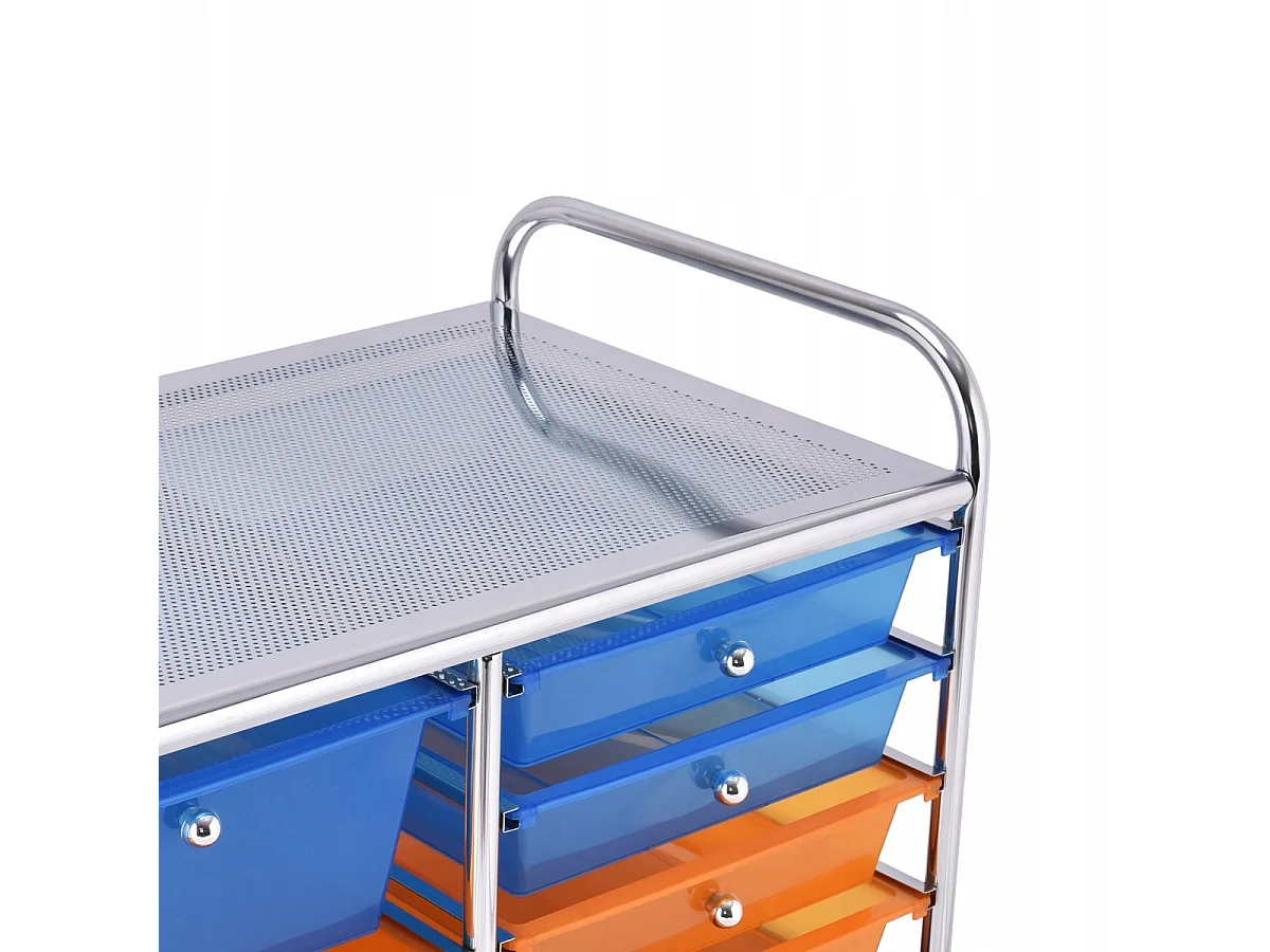 Rollwagen mit 15 stapelbaren Schubladen Rollcontainer Badrollwagen