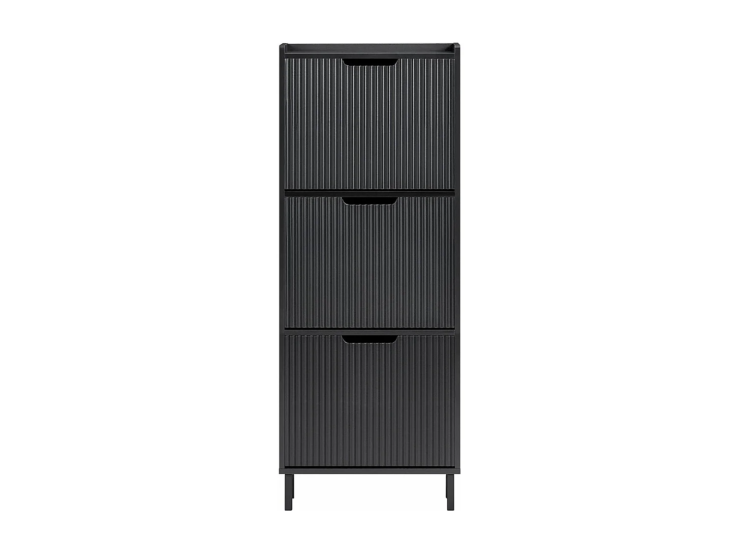SoBuy FSR177-H-SCH Meuble à Chaussures Armoire à Chaussures Meuble Rangement Chaussures 3 Portes abattantes, Meuble d'Entrée Coffre Rangement pour Chaussures, Noir