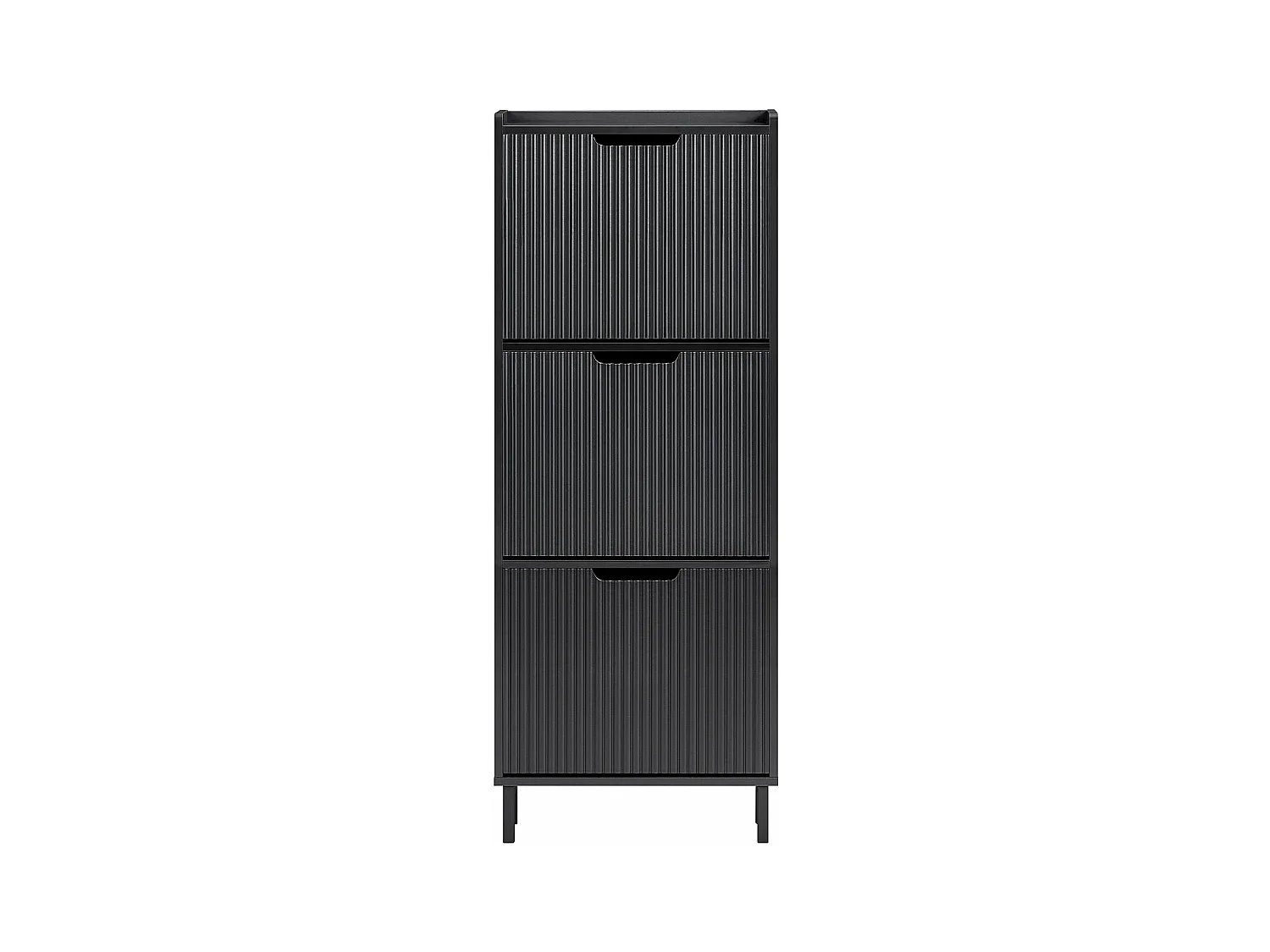 SoBuy FSR177-H-SCH Meuble à Chaussures Armoire à Chaussures Meuble Rangement Chaussures 3 Portes abattantes, Meuble d'Entrée Coffre Rangement pour Chaussures, Noir