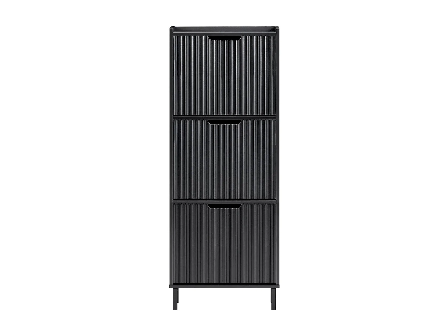 SoBuy FSR177-H-SCH Meuble à Chaussures Armoire à Chaussures Meuble Rangement Chaussures 3 Portes abattantes, Meuble d'Entrée Coffre Rangement pour Chaussures, Noir