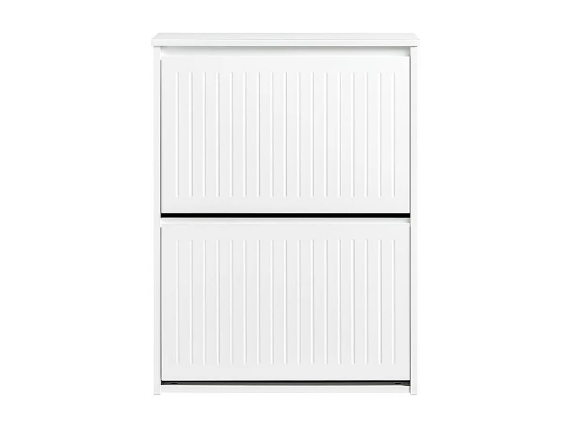 SoBuy Scarpiera con 2 ribalte e 4 ripiani Scarpiera con scomparto aggiuntivo Portascarpe salvaspazio Bianco FSR165-K-W