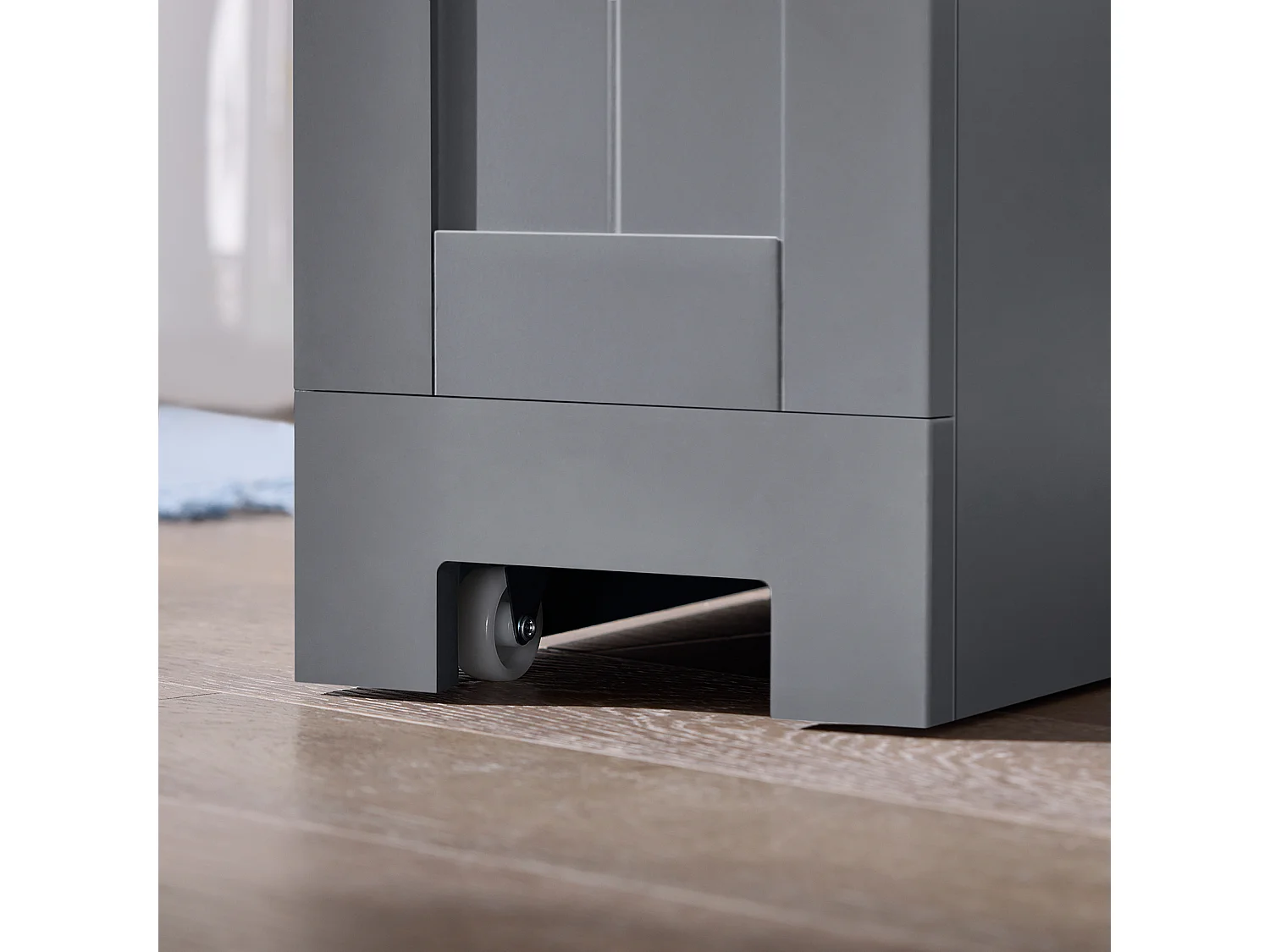 SoBuy BZR106-DG Meuble de Rangement Salle de Bain Étroit sur roulettes Support Papier Toilette Armoire Toilettes WC Compact Chariot de Stockage Polyvalente 1 tiroir