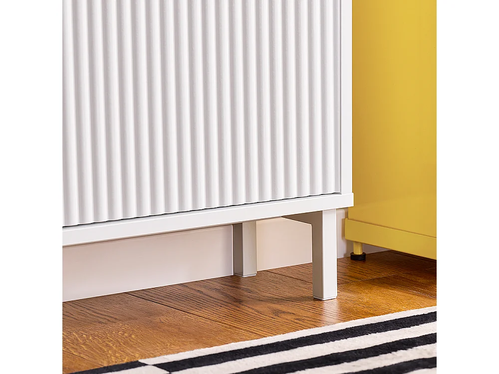 SoBuy Mobiletto portascarpe con 2 ribalte Mobile ingresso salvaspazio Regolabili Bianco 50x19x90cm FSR177-W