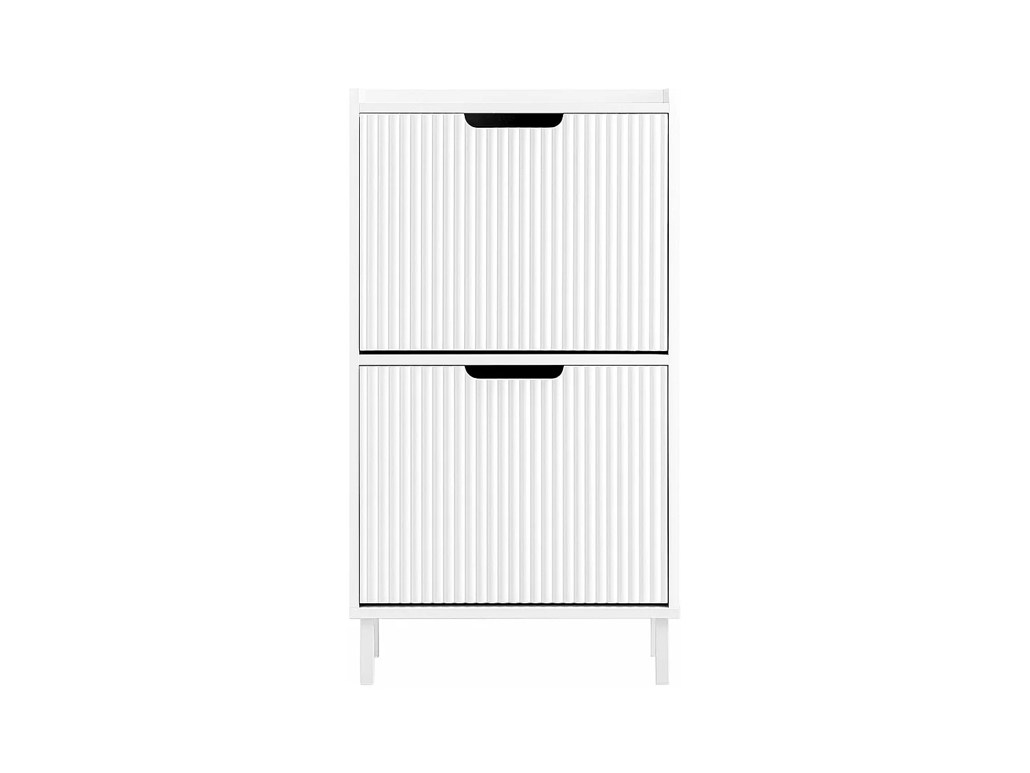 SoBuy FSR177-W Meuble à Chaussures Armoire à Chaussures Meuble Rangement Chaussures 2 Portes abattantes, Meuble d'Entrée Coffre Rangement pour Chaussures, Blanc