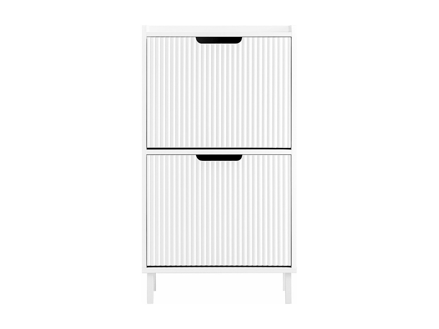 SoBuy FSR177-W Meuble à Chaussures Armoire à Chaussures Meuble Rangement Chaussures 2 Portes abattantes, Meuble d'Entrée Coffre Rangement pour Chaussu
