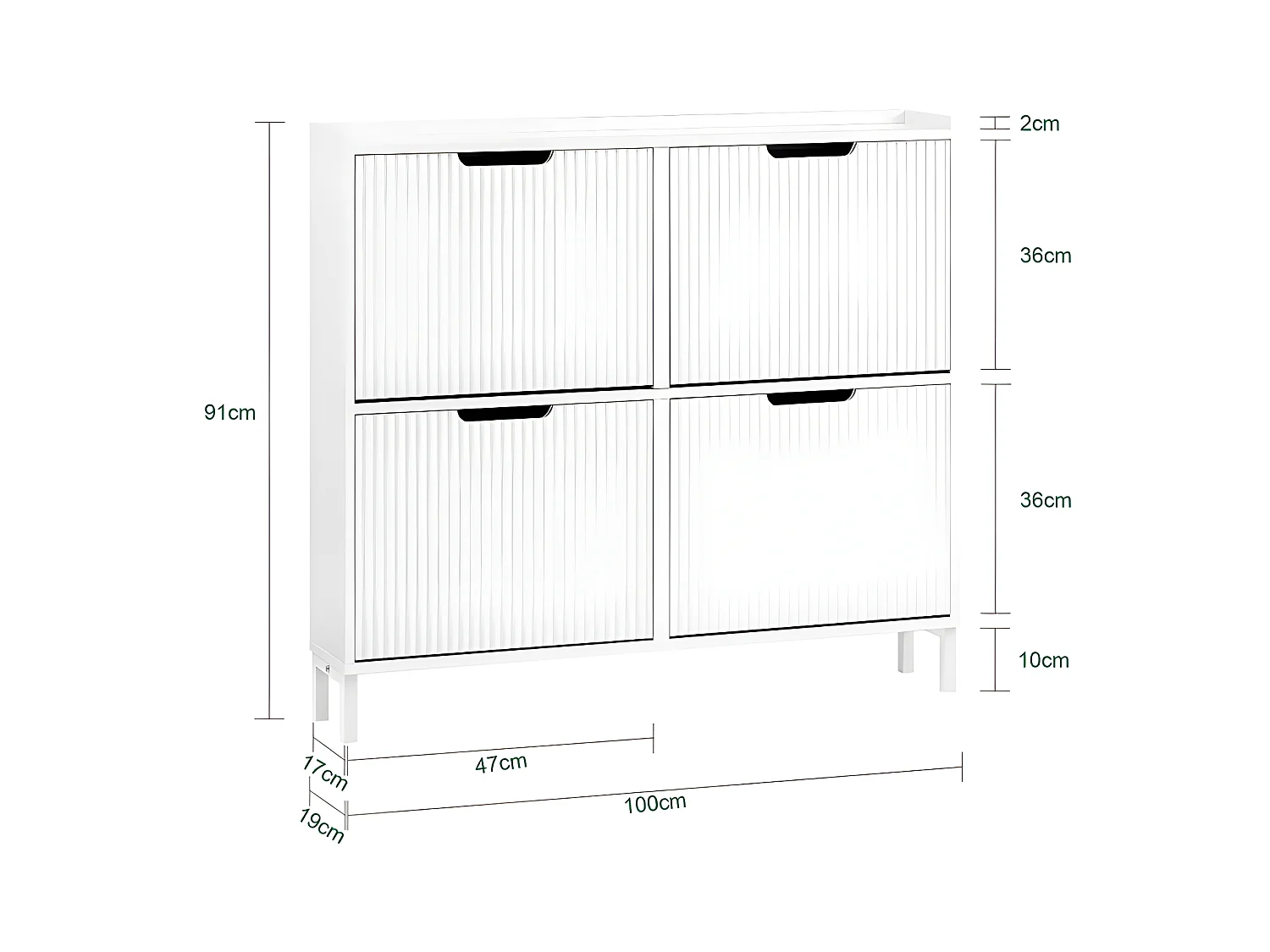 Szafka na buty z 4 klapami FSR177-L-W
