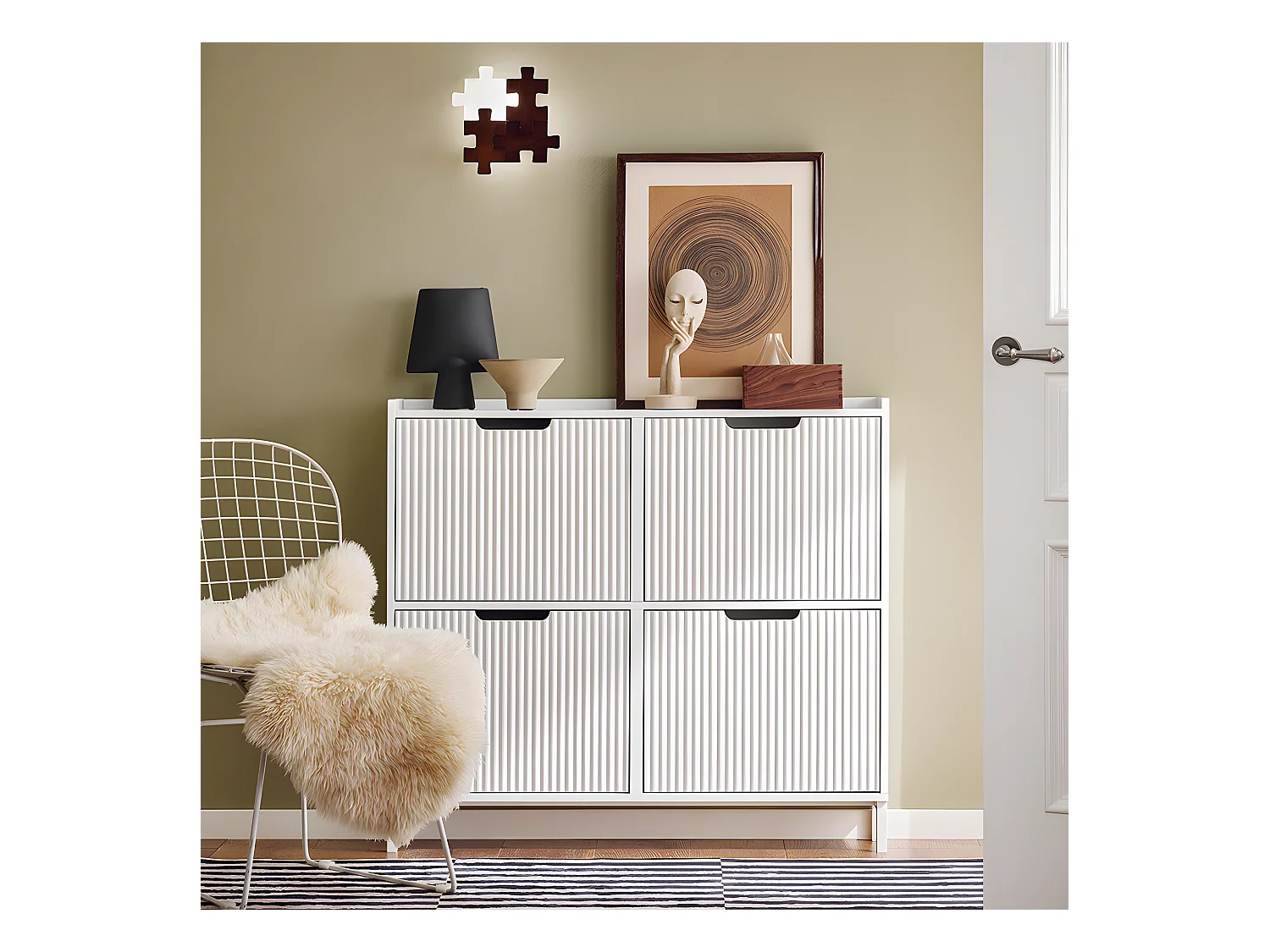 Szafka na buty z 4 klapami FSR177-L-W