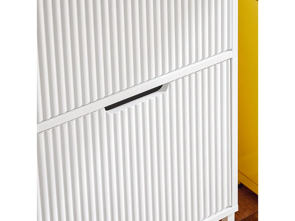 SoBuy Mobiletto portascarpe con 4 ribalte Mobile ingresso salvaspazio Regolabili Bianco 100x19x91cm FSR177-L-W