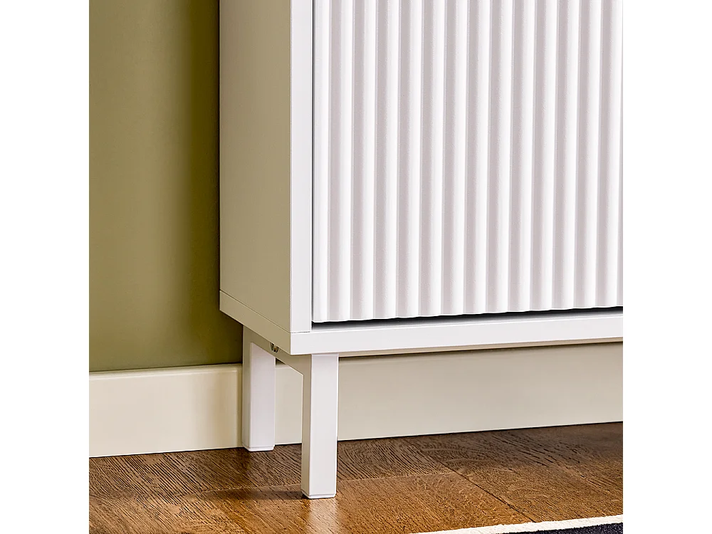 SoBuy FSR177-H-W Meuble à Chaussures Armoire à Chaussures Meuble Rangement Chaussures 3 Portes abattantes, Meuble d'Entrée Coffre Rangement pour Chaussures, Blanc