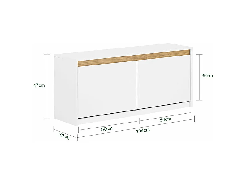 SoBuy FSR171-W Banc de Rangement à Chaussures 2 Abattants, Meuble d'Entrée, Meuble à Chaussures avec Un Compartiment Supérieur, pour Entrée, Salon, Chambre, Blanc