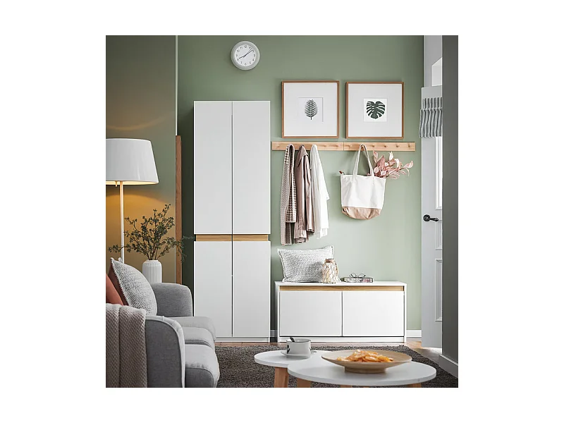 SoBuy FSR171-W Banc de Rangement à Chaussures 2 Abattants, Meuble d'Entrée, Meuble à Chaussures avec Un Compartiment Supérieur, pour Entrée, Salon, Chambre, Blanc