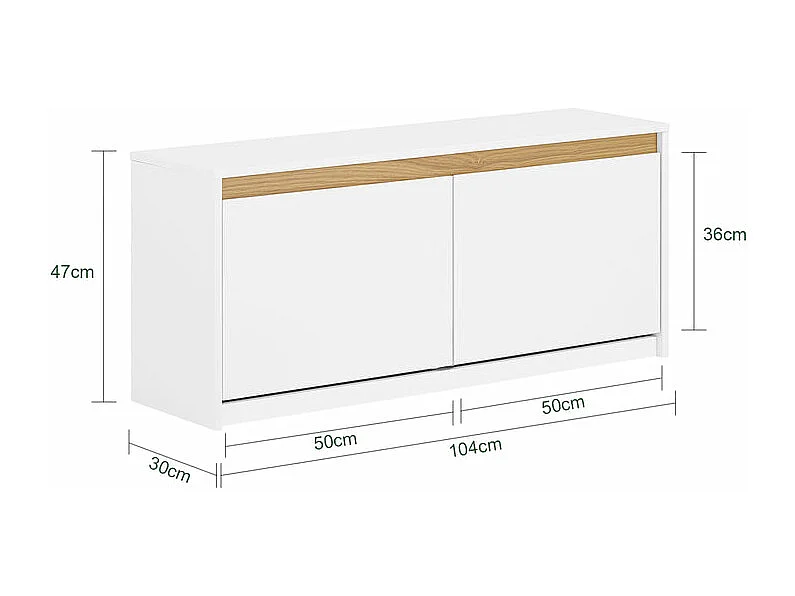 SoBuy FSR171-W Banc de Rangement à Chaussures 2 Abattants, Meuble d'Entrée, Meuble à Chaussures avec Un Compartiment Supérieur, pour Entrée, Salon, Chambre, Blanc