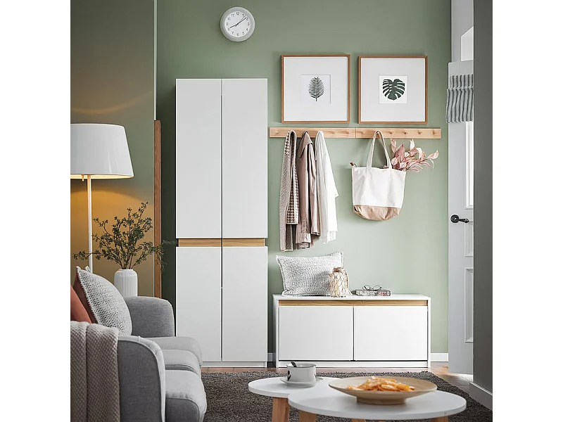 SoBuy FSR171-W Banc de Rangement à Chaussures 2 Abattants, Meuble d'Entrée, Meuble à Chaussures avec Un Compartiment Supérieur, pour Entrée, Salon, Chambre, Blanc