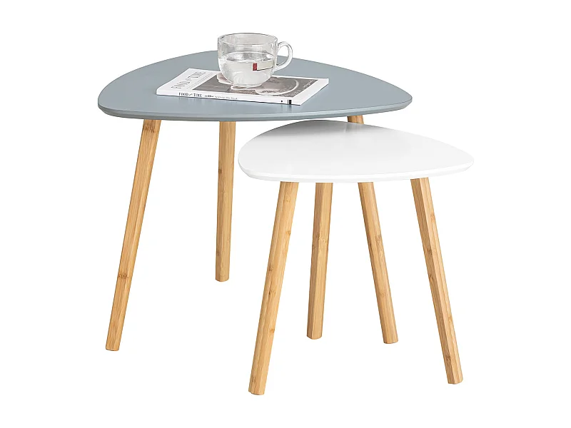 SoBuy FBT74-HG Tables Basses Gigognes Table café Table d'Appoint Table Basse Guéridon, Set de 2