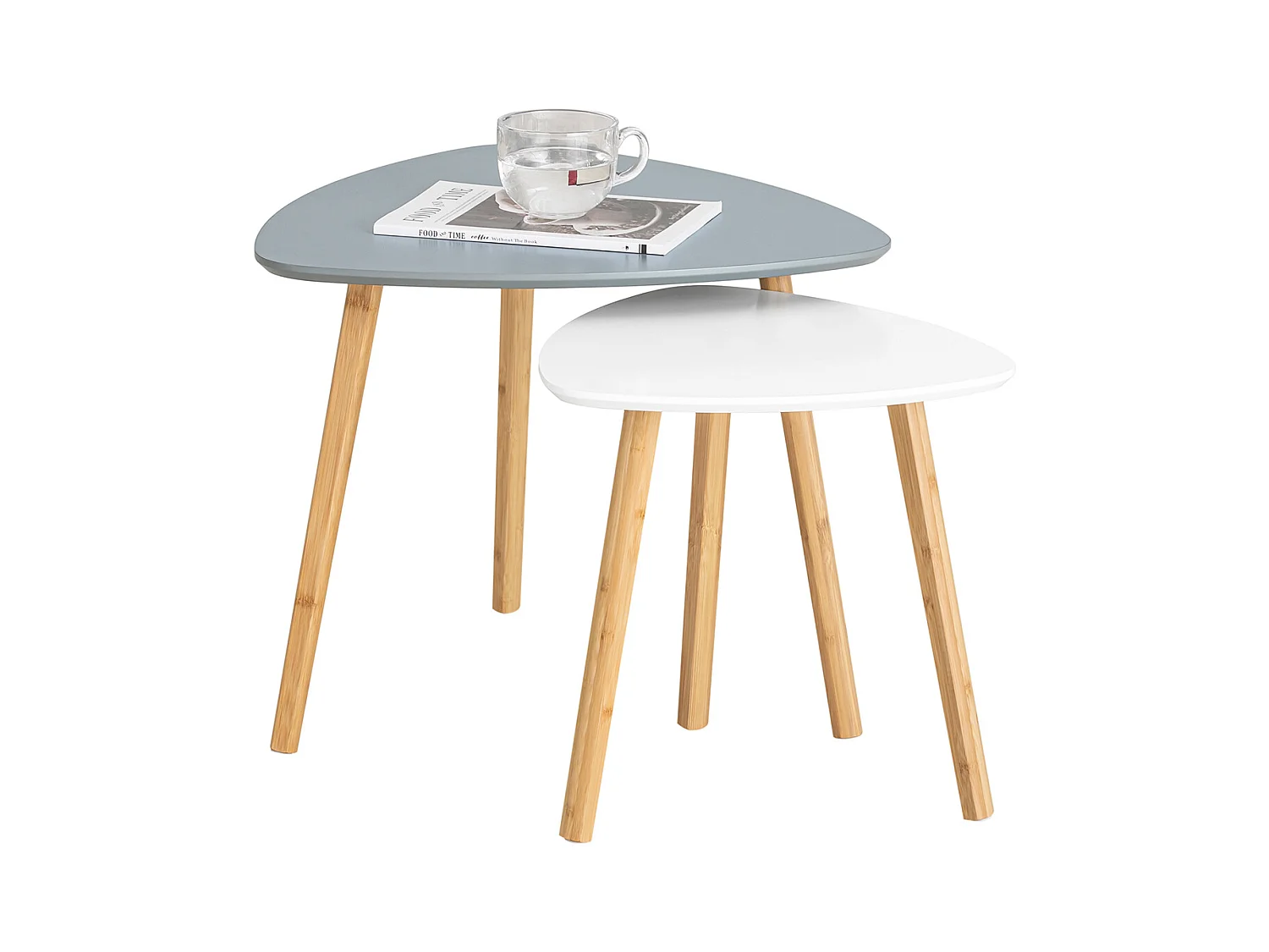 SoBuy FBT74-HG Tables Basses Gigognes Table café Table d'Appoint Table Basse Guéridon, Set de 2