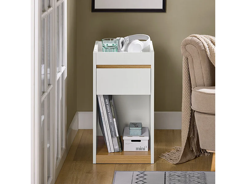 SoBuy Stolik kawowy z szufladą, Stolik nocny FBT137-W