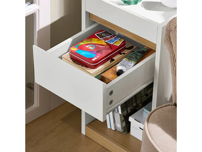 SoBuy Stolik kawowy z szufladą, Stolik nocny FBT137-W